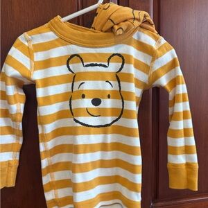 Organic Striped Yellow and White Pooh PJ’s